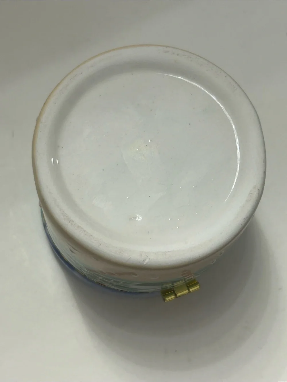 Vintage Trinket Box Hand-Painted Ceramic Coastal Beach Palm Design San Diego